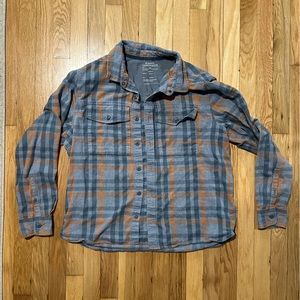 REI plaid button up shirt